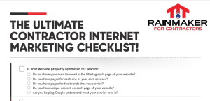 THE ULTIMATE CONTRACTOR INTERNET MARKETING CHECKLIST